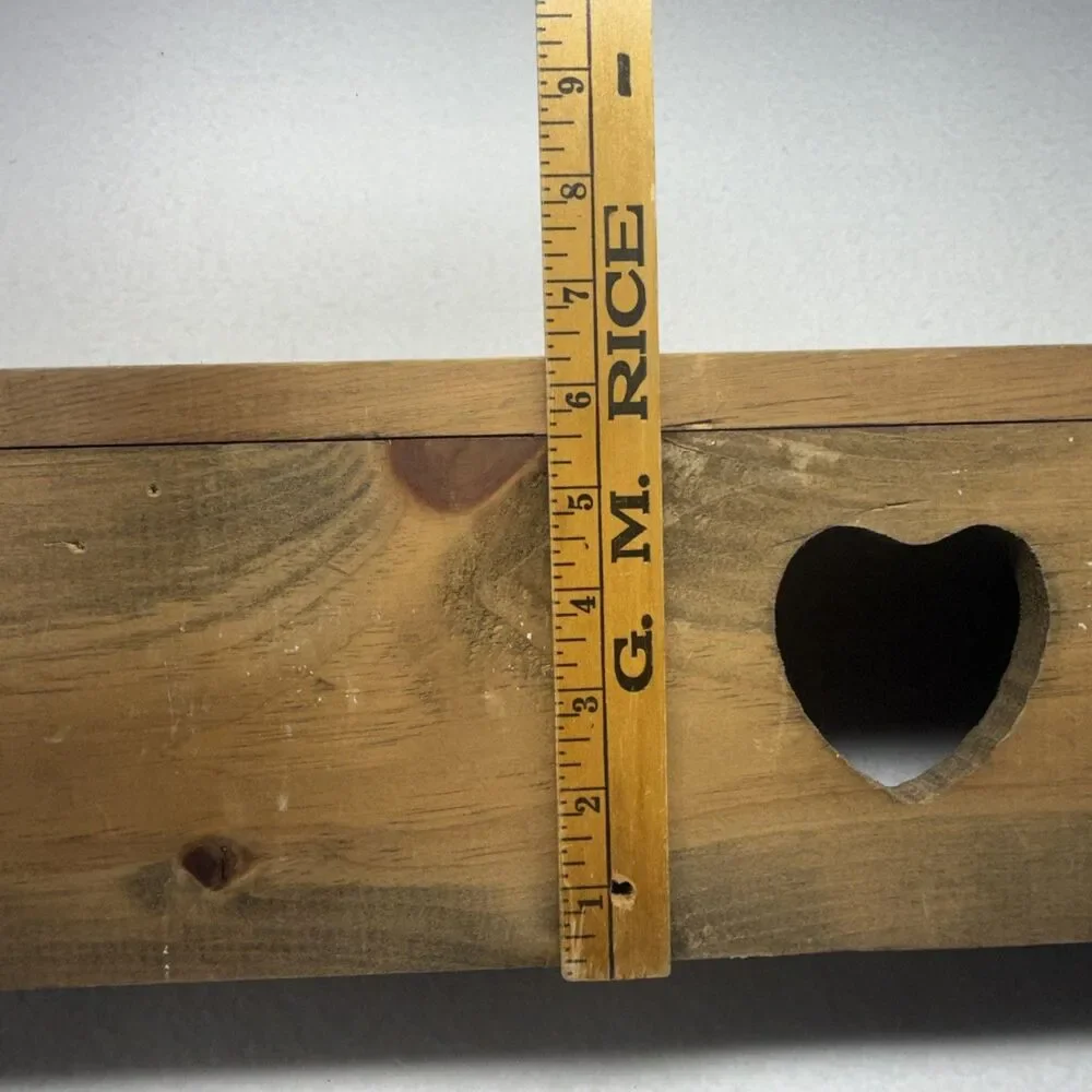 Wood Heart Wall Shelf Peg Rack Primitive Country Farmhouse Rustic 36